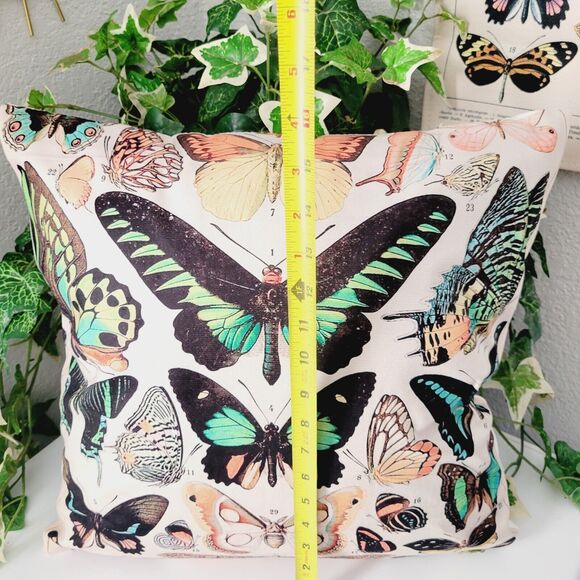 Accent Throw Pillowcase Botanical Butterflies Monarch Butterfly Cushion Cover - Picture 7 of 13